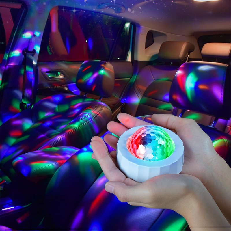 Audio Music Dj - Araba disko topu şarj edilebilir pil