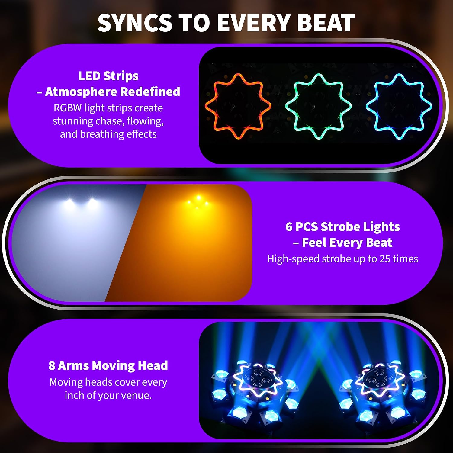 200W Disko Parti Işıkları 8 Ko - Audio Music Dj incelemesi ve fiyatı